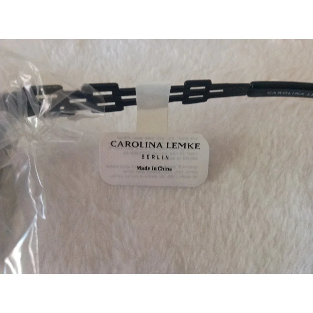 Carolina Lemke Bee CL3462-1 Black Geometric Sunglasses Cat 3 UV400 New w/Case
